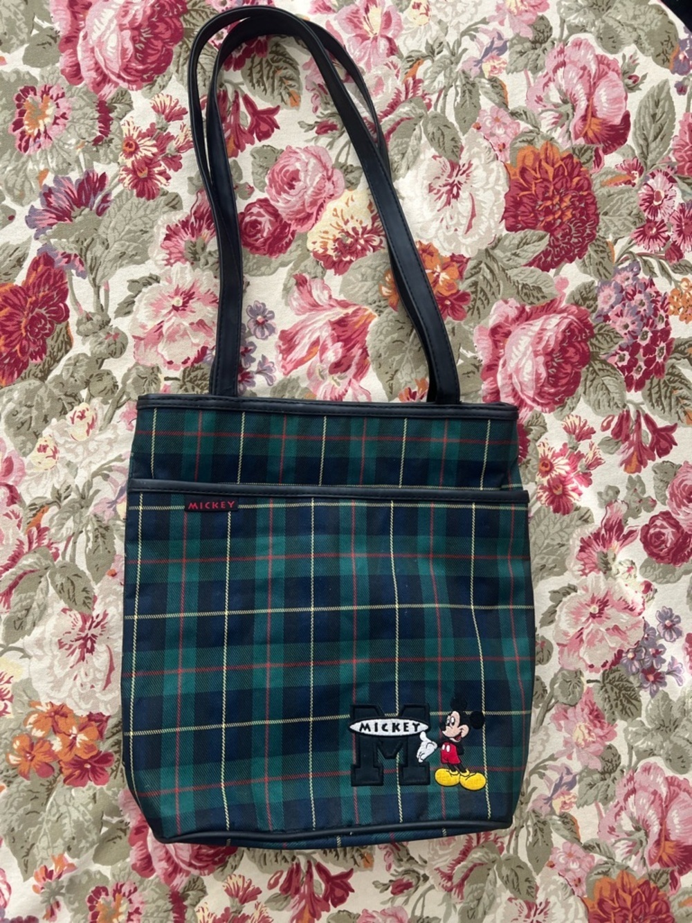 90s y2k vintage plaid Mickey purse Disney